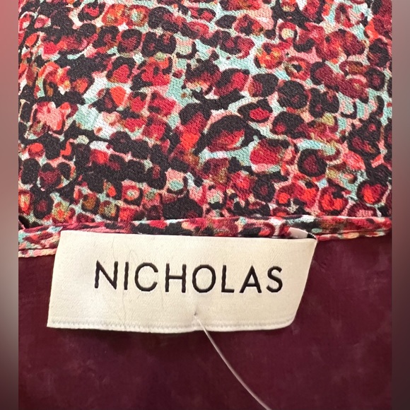 New NICHOLAS Devan gathered snake-print crepe mini dress in Burgundy Sz 4 - Picture 9 of 11